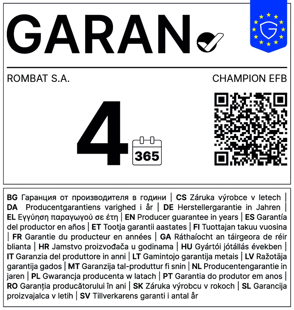GARAN – 4 years commercial guarantee