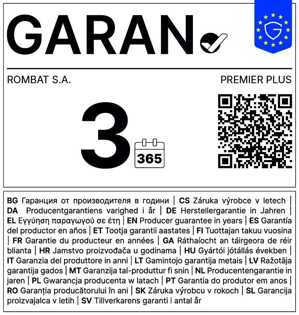 GARAN – 3 ani garanție comercială